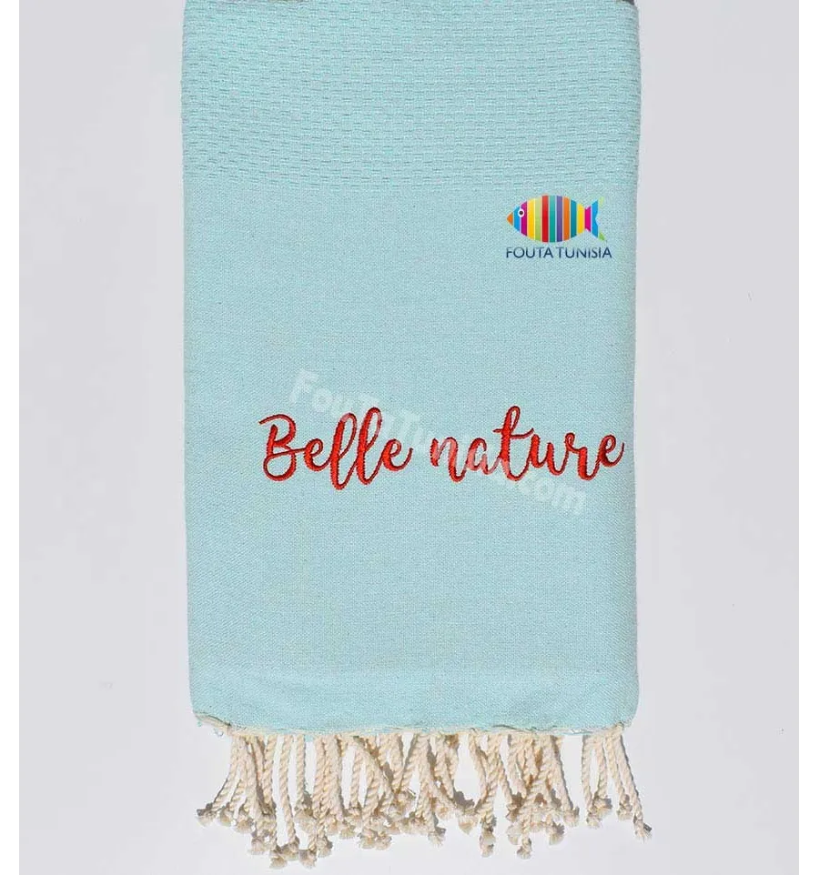 Fouta lisa bordada Belle Nature Fouta Tunisia - 1